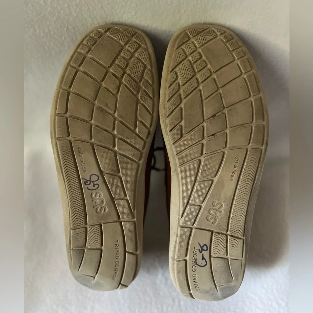 SAS Size 9 Men’s Leather Brown Boat Lace Up Shoes